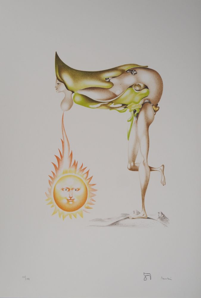 Lithograph Pérahim - L'Alphabet Hébreu : Femme solaire