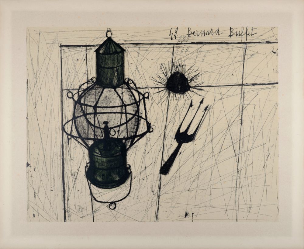 Lithograph Buffet - Lampe tempête, 1960