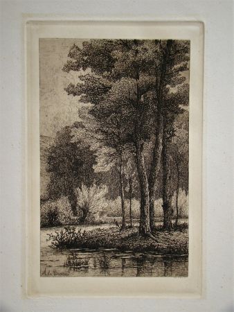 Engraving De Biseau - Landscape