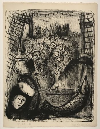 Lithograph Chagall - Landscape 2nd state (Paysage 2e état)