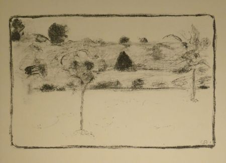 Lithograph Amiet - (Landschaft mit Bäumen)