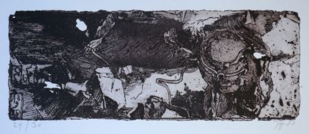 Etching Janssen - Landschaft mit Korken