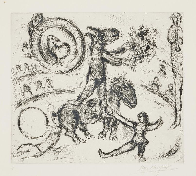 Etching Chagall - L'Ane au bouquet de fleurs