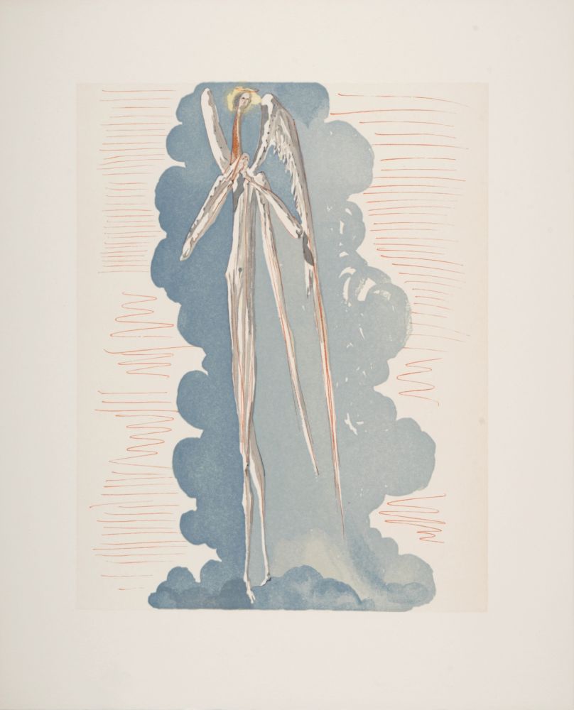 Woodcut Dali - L'Ange du 7ème ciel, 1963
