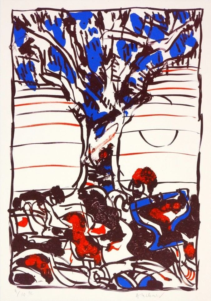 Lithograph Alechinsky - L'arbre