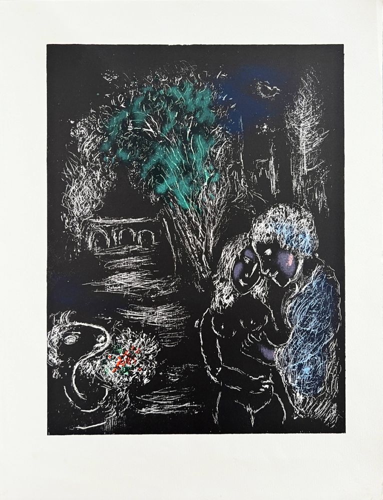 Lithograph Chagall - L'Arbre Vert aux Amoureux