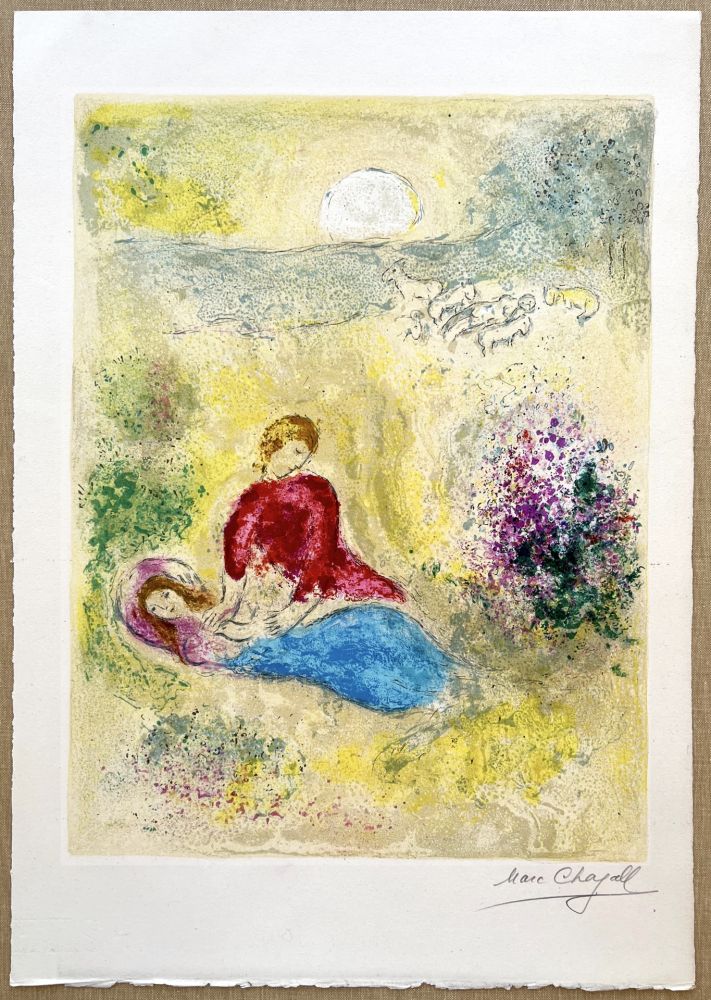 Lithograph Chagall - L'ARONDELLE (The Little Swallow) de la suite Daphnis & Chloé. 1961.