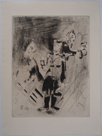 Etching Chagall - L'arrestation (Apparition des policiers)