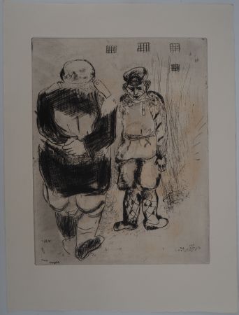 Etching Chagall - L'arrestation (L'homme sans passeport devant le capitaine Ispravnik)