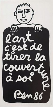 Poster Vautier - ' L'at c'est de tirer la couverture à soi '