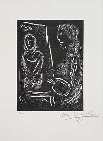 Linocut Chagall - L'Atelier
