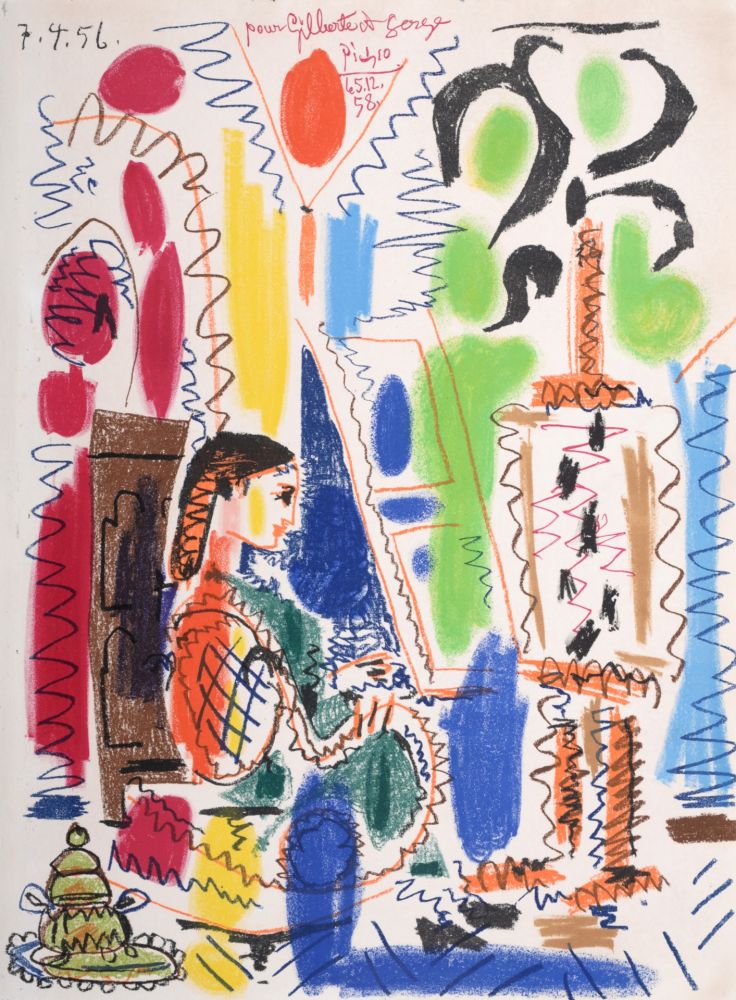 Lithograph Picasso - L'Atelier de Cannes, 1958 - Plate signed