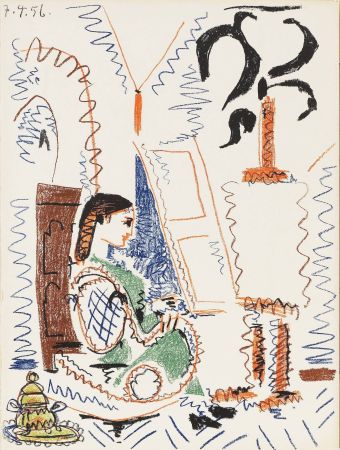 Lithograph Picasso - L'atelier de Cannes (first state)