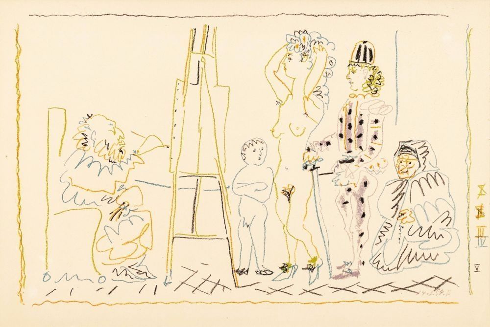 Lithograph Picasso - L'atelier du vieux peintre