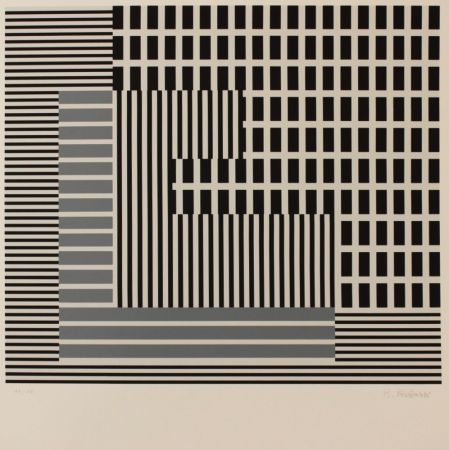 Lithograph Stazewski - LATTICE COMPOSITION - EXACTA FROM CONSTRUCTIVISM TO SYSTEMATIC ART 1918-1985