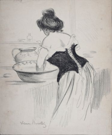 Lithograph Boutet - Le Bain, c. 1900