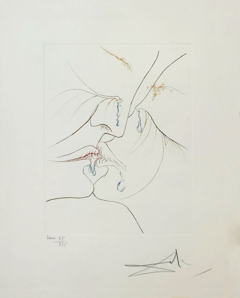 Engraving Dali - LE BAISER (THE KISS)