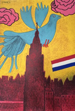 Lithograph Corneille - Le Beffroi d'Amsterdam, 1993