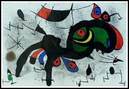 Lithograph Miró - LE BELIER FLEURI