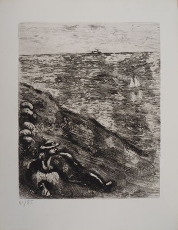 Etching Chagall - Le berger et la mer