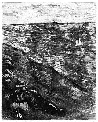 Engraving Chagall - Le Berger et la Mer