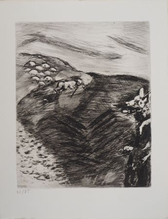 Etching Chagall - Le berger et le loup (Le loup devenu berger)