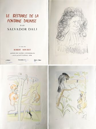 Etching And Aquatint Dali - LE BESTIAIRE DE LA FONTAINE DALINISÉ (12 gravures aquarellées - 1974)