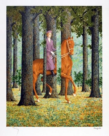 Lithograph Magritte - Le blanc seing