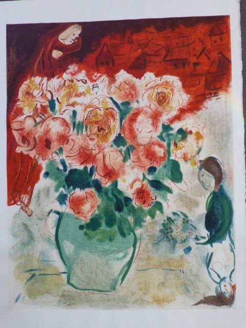 Lithograph Chagall - Le bouquet 