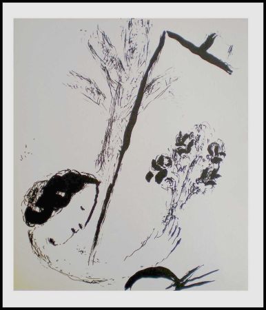 Lithograph Chagall - LE BOUQUET A LA MAIN