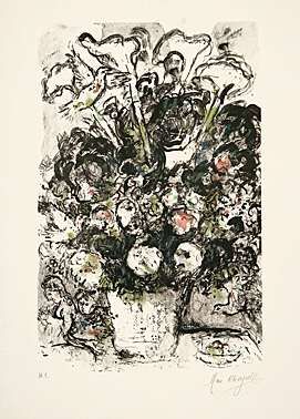 Lithograph Chagall - Le bouquet blanc