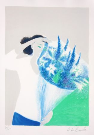 Lithograph Brasilier - Le Bouquet Bleu