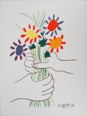 Lithograph Picasso - Le bouquet de la Paix
