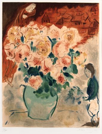 Lithograph Chagall - Le Bouquet (The Bouquet)