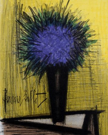 Lithograph Buffet - Le Bouquet violet, 1967.
