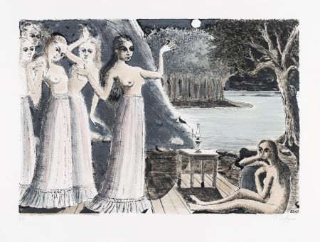 Lithograph Delvaux - Le bout du monde