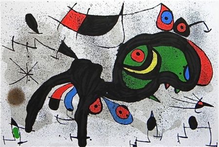 Lithograph Miró - Le Bélier fleuri