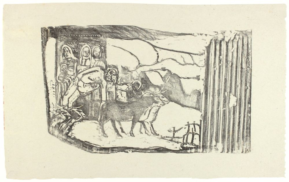 Woodcut Gauguin - Le Calvaire Breton