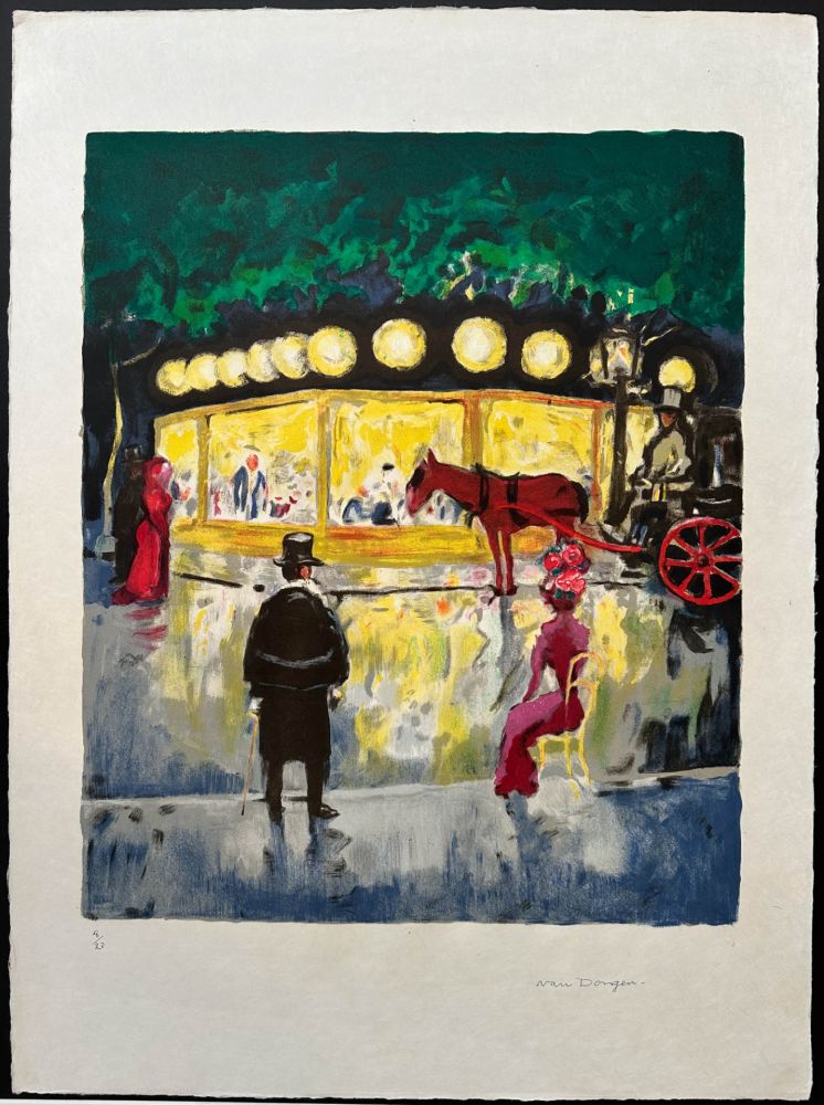 Lithograph Van Dongen - Le Carrousel au Bois de Boulogne