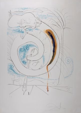 Lithograph Dali - Le cercle viscéral du cosmos
