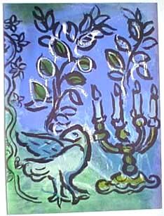 Lithograph Chagall - Le chandelier