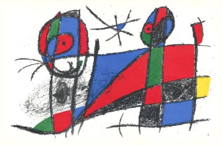 Lithograph Miró - Le chat heureux / The Happy Cat
