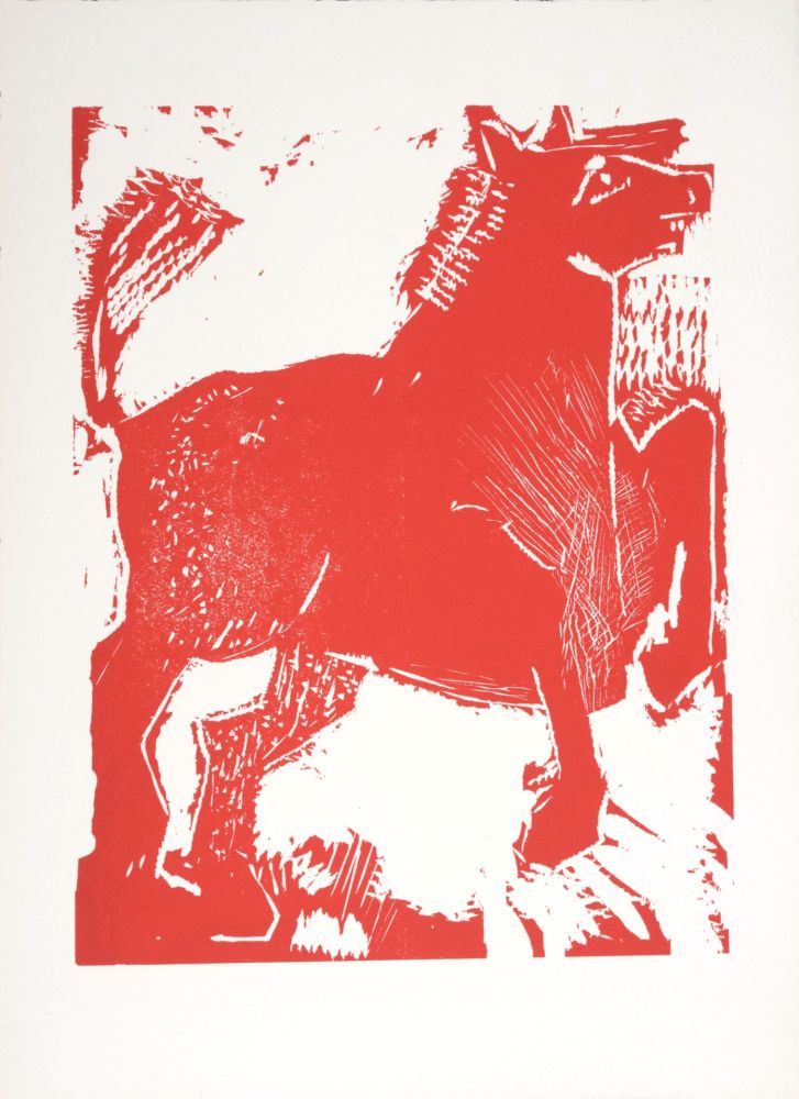 Woodcut Lorjou - Le Cheval, 1965