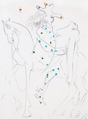 Etching Dali - Le cheval de Picasso