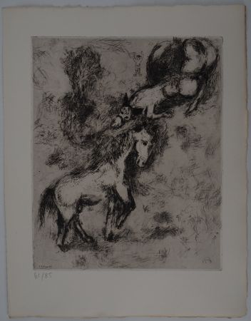 Etching Chagall - Le cheval et l'âne