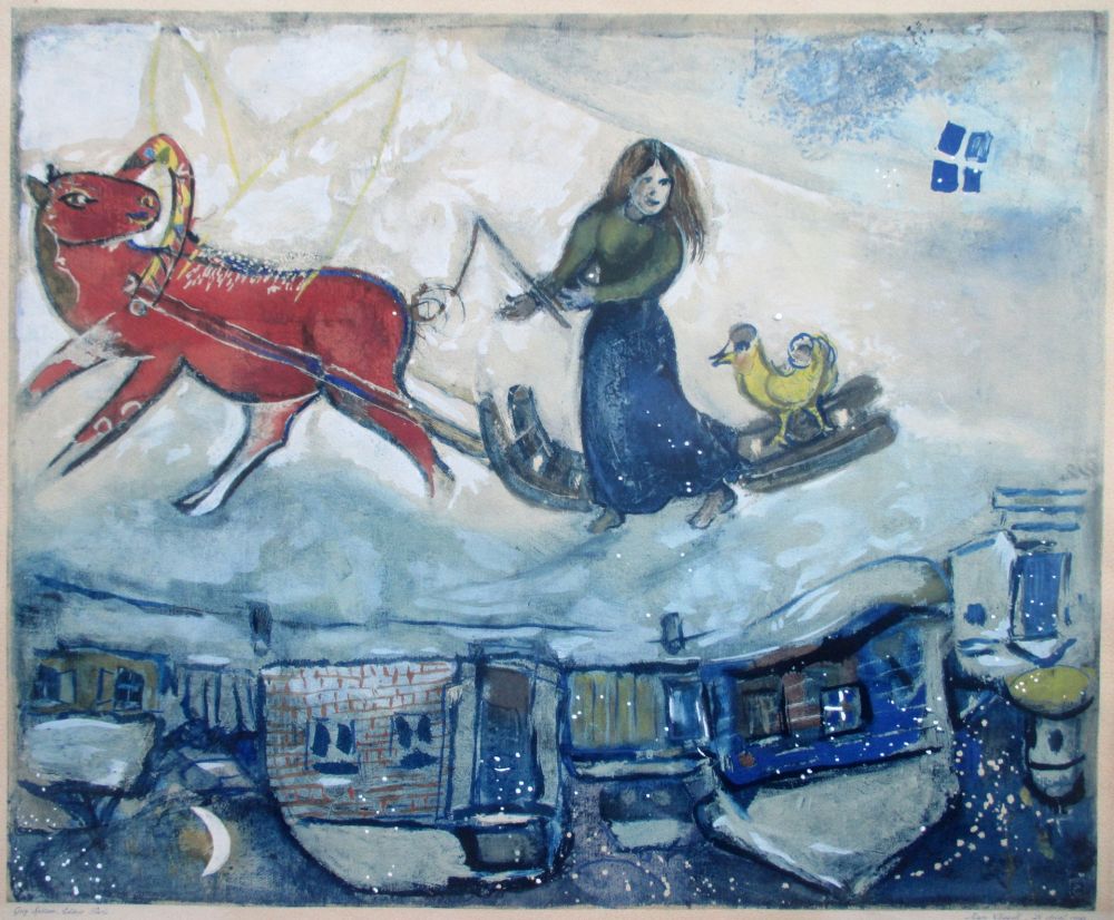 Collograph Chagall - Le Cheval Rouge
