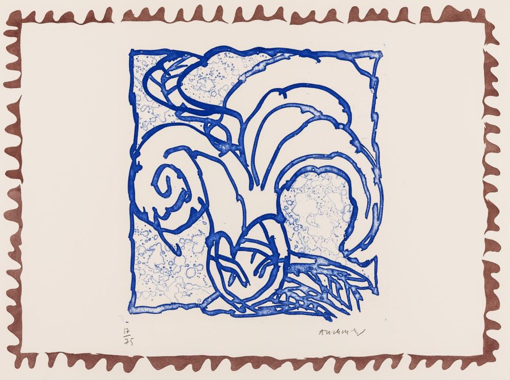 Engraving Alechinsky - Le chien roi - Orange de Binche