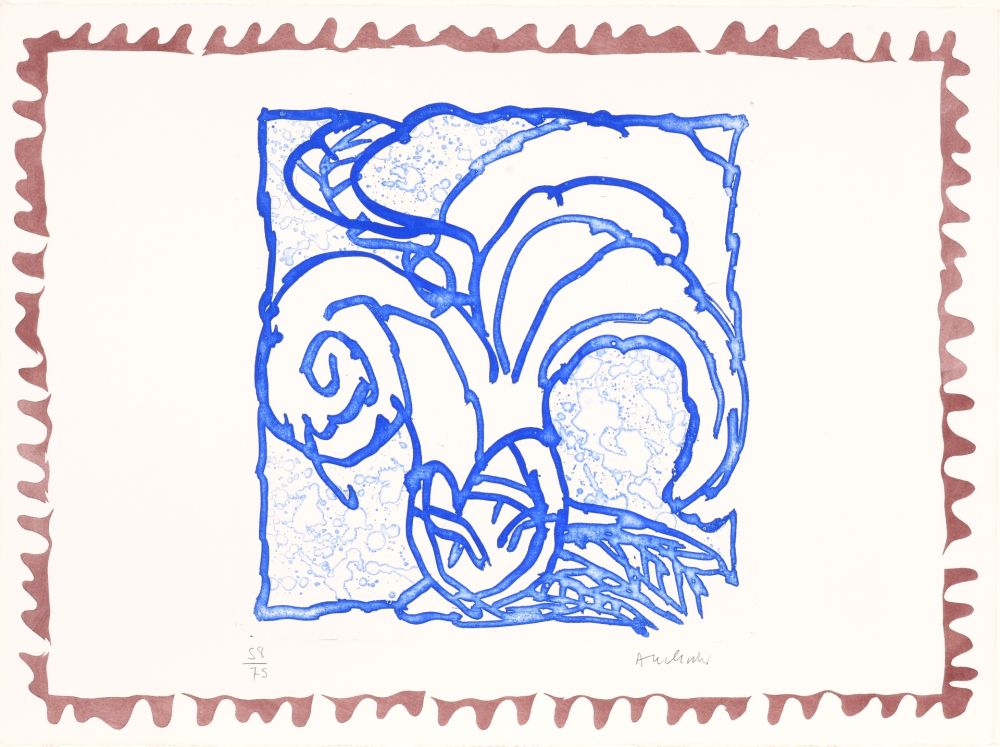 Engraving Alechinsky - Le chien roi - Orange de Binche