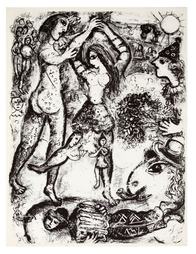Lithograph Chagall - LE CIRQUE : Lithographie originale (Tériade, Paris 1967)