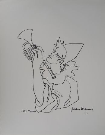 Lithograph Marais  - Le Clown musicien